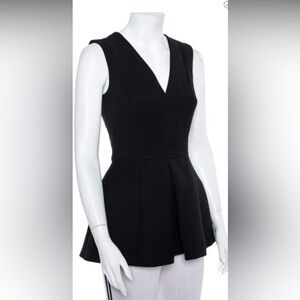 Alexander McQueen Black Scuba Wool Silk Top Size 44